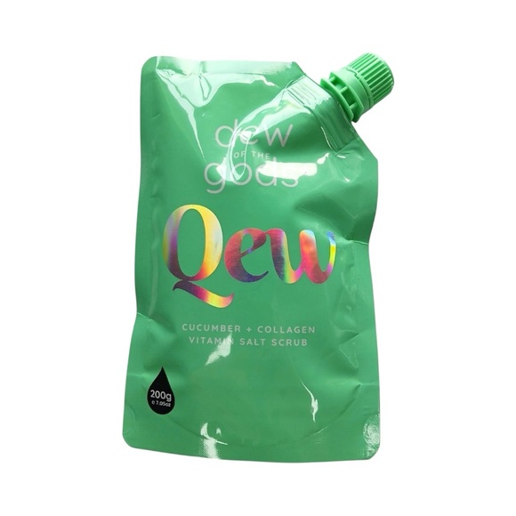 Dew of the Gods Qew Cucumber + Collagen Vitamin Salt Scrub New Size 7.05oz - Picture 2 of 4